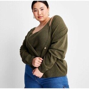 A new day sweater tank XL and cardigan XXL set in olive green